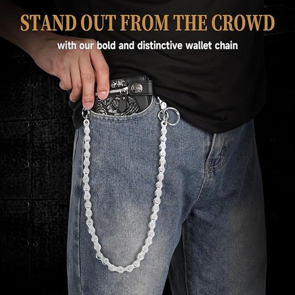 Bicycle Chain - Rantai Pinggang Perak Gaya Hip Hop,
